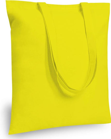 TOPDesign 6-Pack Economical 16"x15" Yellow Cotton Tote Bag, Lightweight Medium Reusable Grocery Shopping Cloth Bags, Suitable for DIY, Advertising, Promotion, Gift, Activity