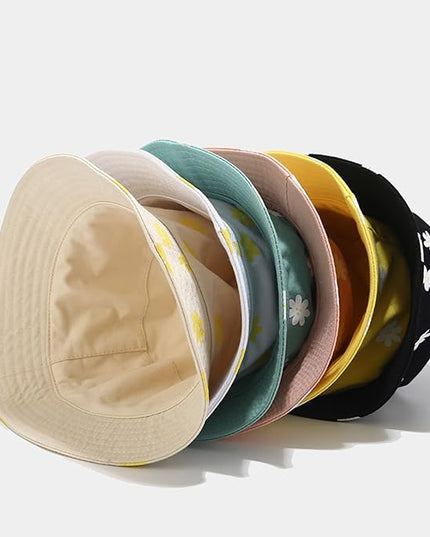 Mashiaoyi Unisex Print Double-Side-Wear Reversible Bucket Hat