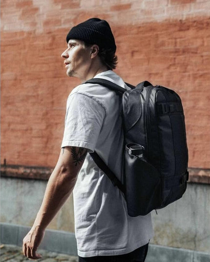 Db Journey Skateboarding Daypack - Skateboard Backpack with Laptop Compartment, Board Straps & Water Bottle Pocket, Ribcage Construction, 20L - Black Out