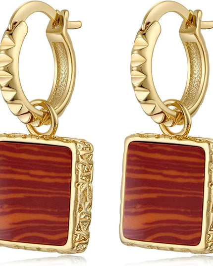 18K Gold Plated Chunky Hoop Earrings for Women Fashion Thick Gold Hoops Set Jewelry for Birthday Christmas Gifts