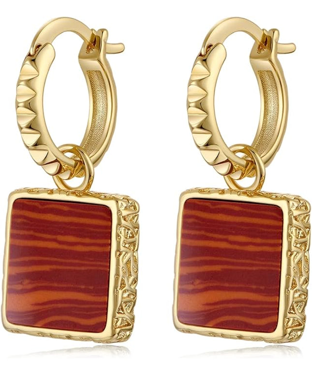 18K Gold Plated Chunky Hoop Earrings for Women Fashion Thick Gold Hoops Set Jewelry for Birthday Christmas Gifts