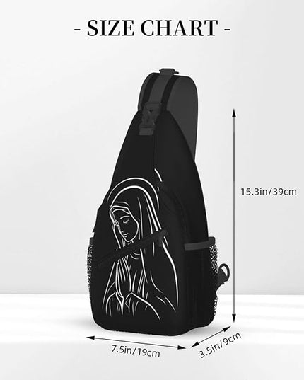 Our Lady of Guadalupe Sling Bag Crossbody Bags Clovers Chest Bag for Travel Hiking for Men Women Line Mary 1