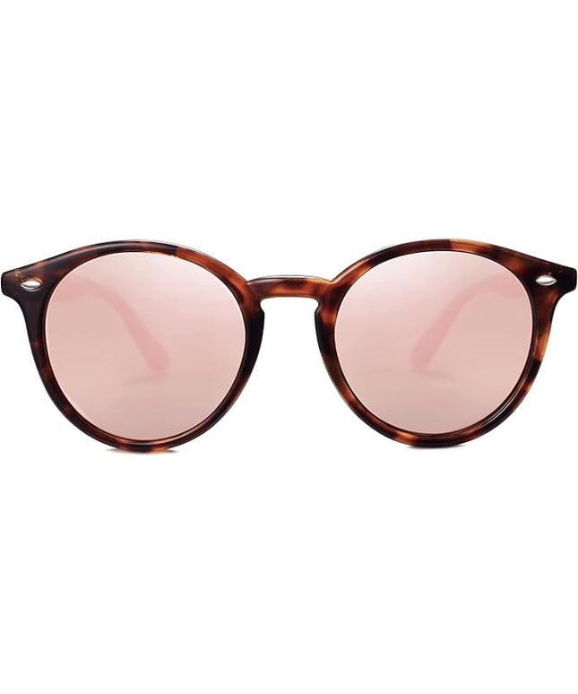 SOJOS Retro Round Polarized Sunglasses for Women Men Classic Vintage Sunnies SJ2069