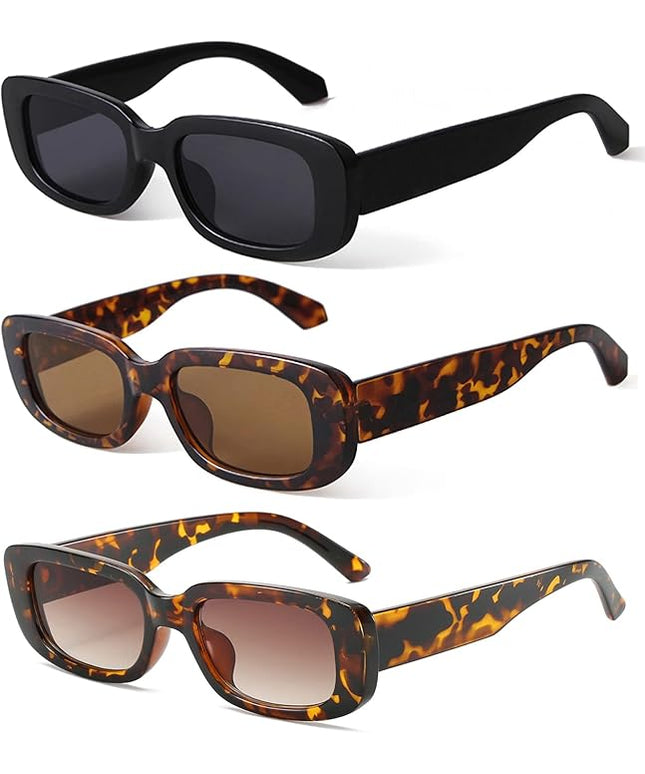 KUGUAOK Retro Rectangle Sunglasses Women and Men Vintage Small Square Sun Glasses UV Protection Glasse