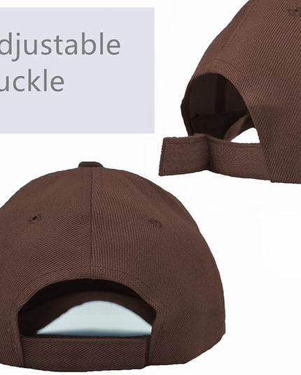 Glory Max Plain Baseball Cap Hook & Loop Strap Adjustable Solid Blank Curved Visor Hat