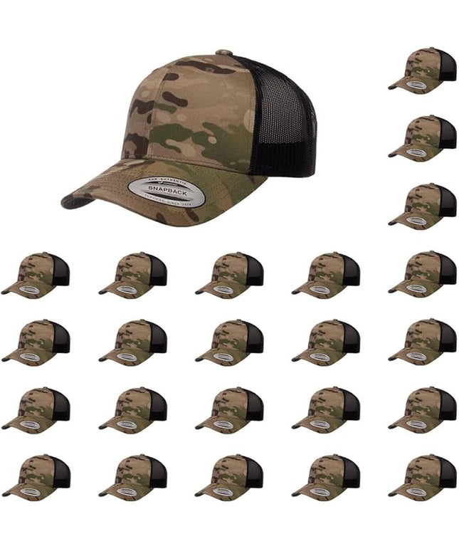 Yupoong Classic Premium Mesh 6 Panel Retro Trucker Cap | Mid Profile Snapback | OSFA | Bulk Pack Available