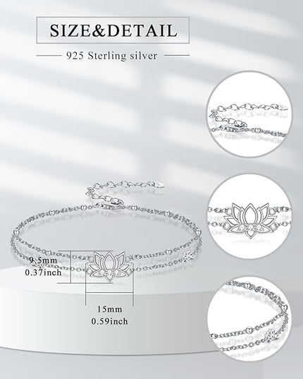 Dorunmo 925 Sterling Silver Infinity Heart Cross Circle Evil Eye Anklet Bracelets for Women Mother's Day Jewelry for Wife Girlfriend Mom Her