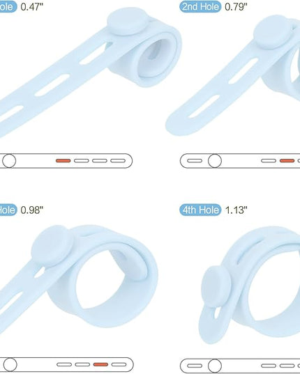 Donruby 24Pcs Silicone Cable Ties - Reusable & Washable with Locking Buckles, Adjustable Fastening Cable Management Straps, Multi-Purpose High Elasticity Cord Organizer (Ice Blue)