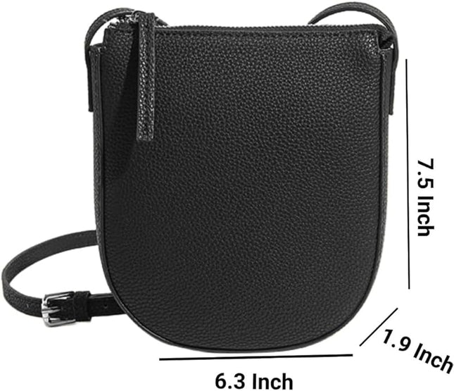Small Genuine Leather Crossbody Bag, Phone Wallet Purse with Adjustable Strap, Shoulder Bag for Women