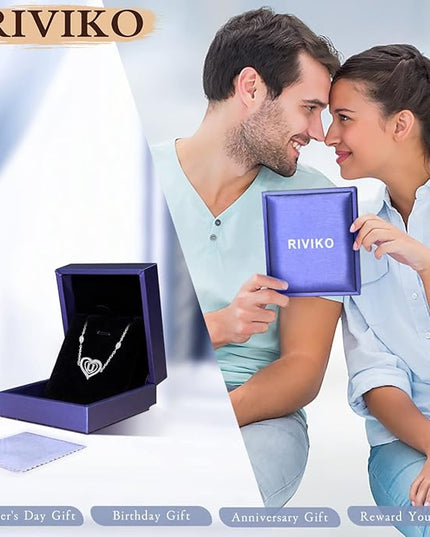 RIVIKO Heart Initial Bracelets for Women,925 Sterling Silver Letter Bracelets, Personalized Charm Alphabet Jewelry Valentines Christmas Mother’s Day Birthday Gifts for Women Friend Her Mom Wife Lady