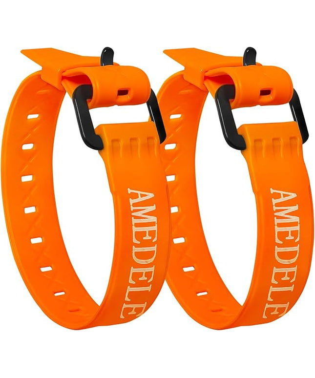 2 Pack Lashing Straps with Buckles,Adjustable Utility Tension Straps,Simple Tie-Downs Straps for Securing Bike Moto Luggage,Garden Hoses,Skis,Wires and Cables,Orange,22"