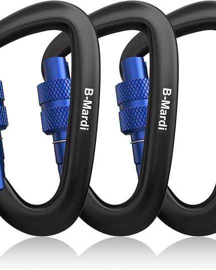 Carabiner Clips Heavy Duty 12kN (2697 lbs)-Lightweight Locking Carabiners for Camping, Hiking, Hammock, Dog Leash Harness, Outdoor and Gym etc, Keychains& Utility