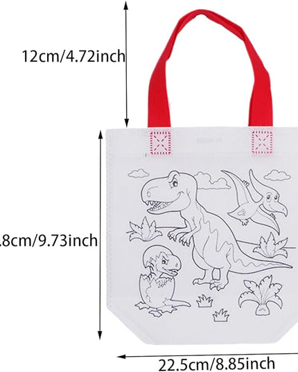 Manwetye 65 Pack Graffiti Goodie Bags for Kids Birthday Party Favors,Color Your Own Tote Bag,Eco Reusable Coloring Carnival Animal Art Party Goodie Bags(40Bags+24Color Pens+1pad)