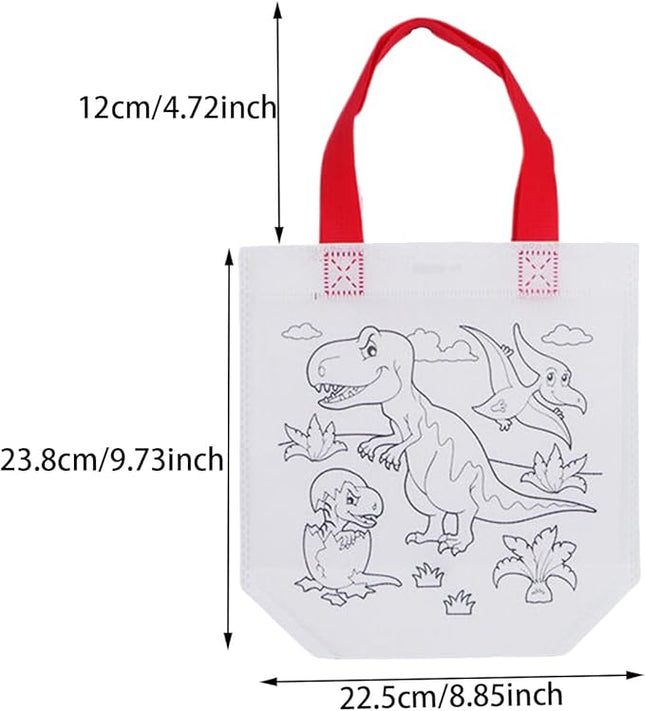 Manwetye 65 Pack Graffiti Goodie Bags for Kids Birthday Party Favors,Color Your Own Tote Bag,Eco Reusable Coloring Carnival Animal Art Party Goodie Bags(40Bags+24Color Pens+1pad)