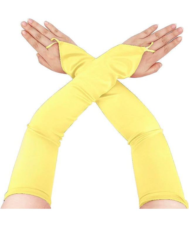 Fingerless Long Glove 1920s Satin Stretchy Elbow Length Opera Party Gloves