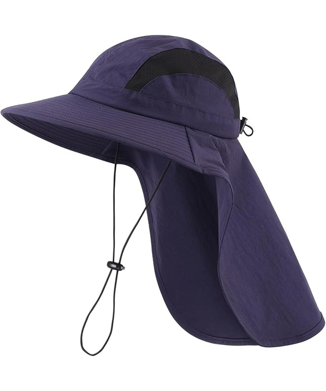 Home Prefer UPF 50+ Sun Hats for Men Women Wide Brim Fishing Hat with Neck Flap UV Protection Sunblock Safari Bucket Hat