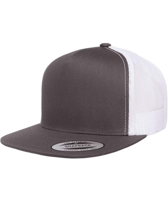 Yupoong 5-Panel YP Classic Trucker Cap | High Profile Flat Visor Snapback | OSFM | Bulk Packs Available