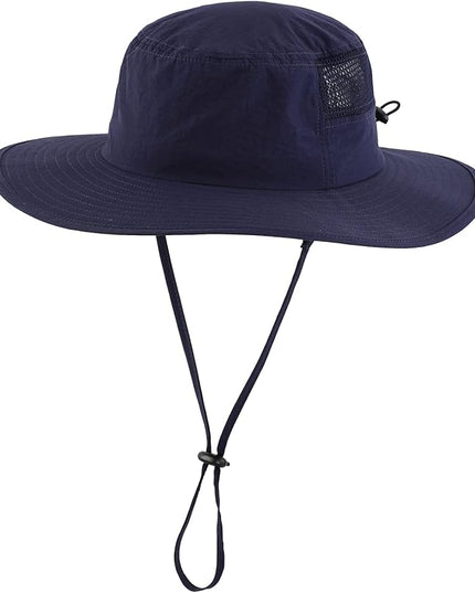 Home Prefer UPF50+ Mens Sun Hat Wide Brim Fishing Hat Womens UV Protection Cap Breathable Mesh Safari Gardening Bucket Hat