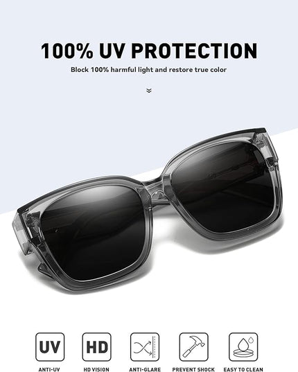 MEETSUN Oversized Fit Over Glasses Sunglasses for Women Men Large Trendy Polarized Sunglasses for Driving UV Protection