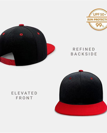 CHOK.LIDS Flat Bill Visor Classic Snapback Hat Blank Adjustable Brim High Top End Trendy Color Style Plain Tone Baseball Cap