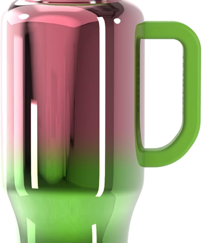 Coldest Tumbler with Handle and Straw - 100% Spill Proof Tumbler with Straw (3 Lids) - Stainless Steel Insulated Leakproof Tumblers for Women & Men - Cup Holder Friendly - 36 oz (Tinsel Nova)