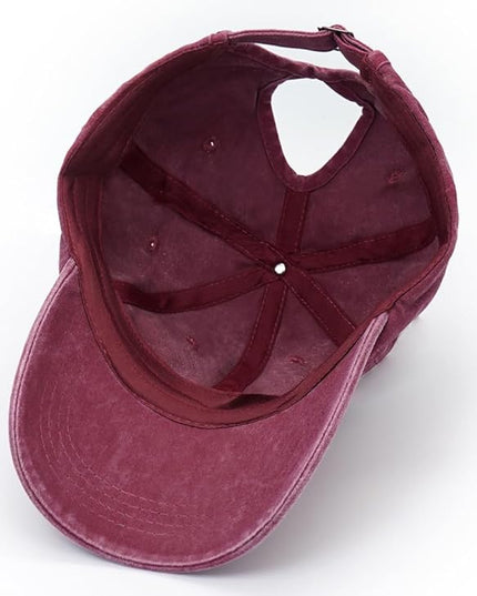YeeHeen Ponytail Baseball Cap for Women High Messy Bun Caps Washed Cotton Hats