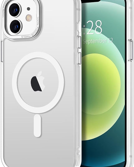 Hython Case for iPhone 12 Case Magnetic Translucent Matte Phone Cases 6.1" [Compatible with MagSafe] Thin Slim Fit Shockproof Bumper Hard Protective Cover for Women Men Girls, Frosted White