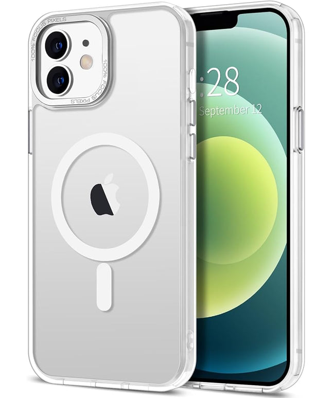 Hython Case for iPhone 12 Case Magnetic Translucent Matte Phone Cases 6.1" [Compatible with MagSafe] Thin Slim Fit Shockproof Bumper Hard Protective Cover for Women Men Girls, Frosted White