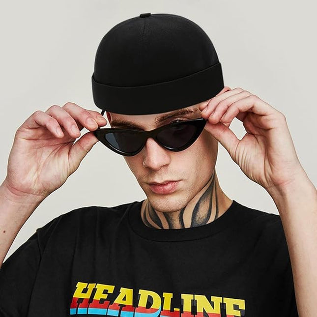 XYIYI Cotton Brimless Docker Cap Adjustable Street Casual Sailor Cap Skullcap Beanie Hat