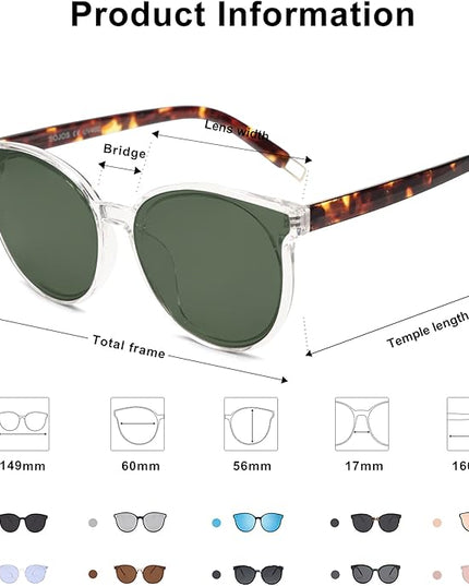 SOJOS Fashion Round Sunglasses for Women Men Oversized Vintage Shades SJ2057