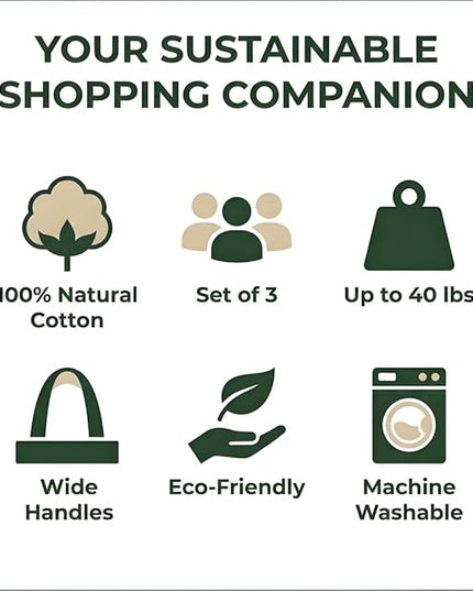 Mesh Grocery Bags 4 Pack, Reusable Cotton String Shopping Totes with Long Handles, Heavy Duty Holds 40lbs for Farmers Market, Produce, Fruit, Vegetable Storage & Beach