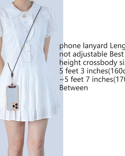 Leather cell phone lanyard Detachable Phone Chain Strap 2-in-1 Phone Chain Wristlet