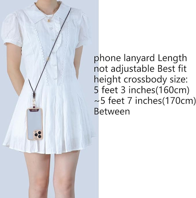 Leather cell phone lanyard Detachable Phone Chain Strap 2-in-1 Phone Chain Wristlet