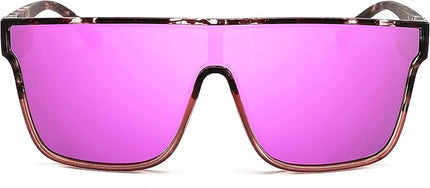 FEISEDY Sunglasses for Women Men, Fashion Mirrored Single Lens, Driving Beach Sunnies UV400 Shades B2996