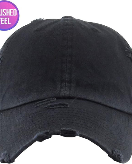 KBETHOS Vintage Washed Distressed Cotton Dad Hat Baseball Cap Adjustable Polo Trucker Unisex Style Headwear