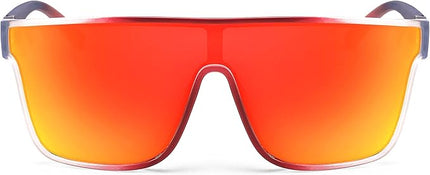 FEISEDY Sunglasses for Women Men, Fashion Mirrored Single Lens, Driving Beach Sunnies UV400 Shades B2996