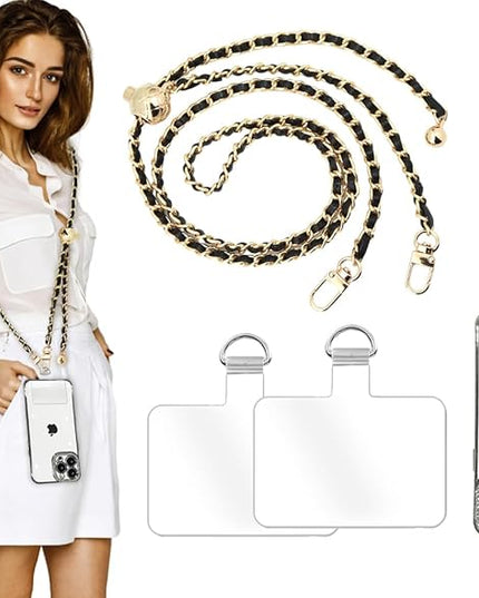 2Pcs Phone Crossbody Lanyard and Wrist Strap, Universal Cell Phone Lanyard Strap with 2Tether Tab