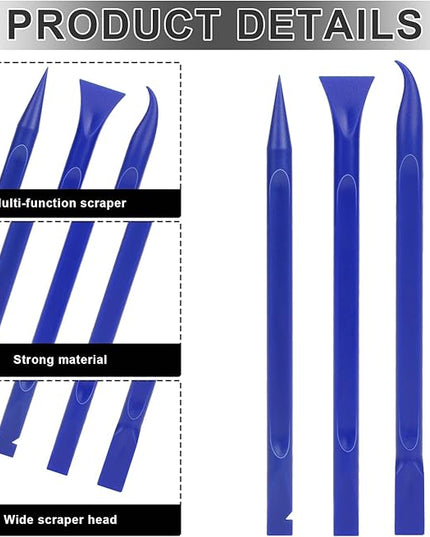 Car Crevice Cleaning Tool, 9 Pieces No-Scratch Plastic Scraper Tool for Tight Spaces, Multi-Use Small Paint Scraper Tool Sticker Remover for Kitchen, Crevices, Food, Paint, Labels, Oil Stains, Dirt