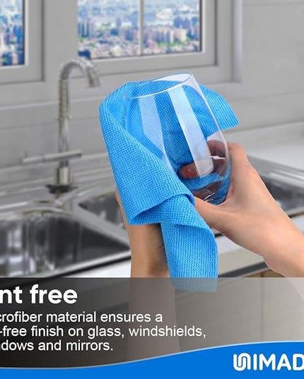 Microfiber Cleaning Cloth, 20 Pack Reusable Microfiber Towels for Cars Lint Free Cleaning Shop Towel Rags for Home Kitchen Automotive Bar Mechanic Restaurant Garage, 11.5"x 11.5", Blue