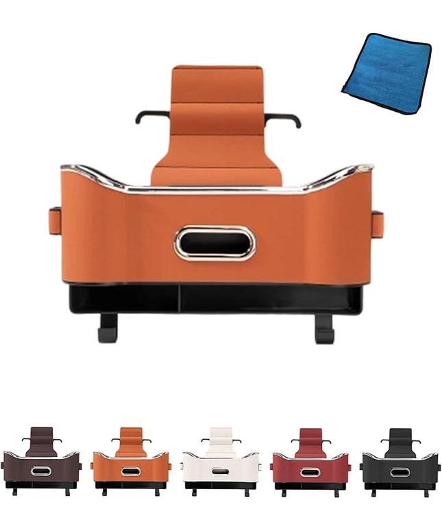 Car Organizers and Storage Box, 4-in-1 Car Back Seat Organizer with Phone Holder, Cup Holders, Tissue Box Dispenser & Storage Hook, Multi-functional Organizer for Phone, Drinks (Orange,Style1)