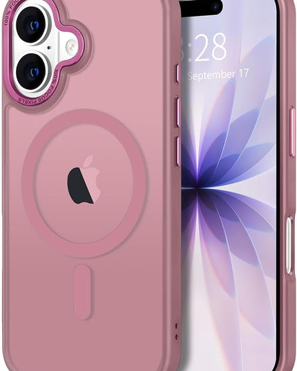 Hython Case for iPhone 17 Case Magnetic Translucent Matte Phone Cases 6.3" [Compatible with MagSafe] Thin Slim Fit Shockproof Bumper Hard Protective Cover for Women Men Girls, Frosted Grape Purple