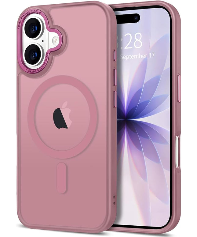 Hython Case for iPhone 17 Case Magnetic Translucent Matte Phone Cases 6.3" [Compatible with MagSafe] Thin Slim Fit Shockproof Bumper Hard Protective Cover for Women Men Girls, Frosted Grape Purple