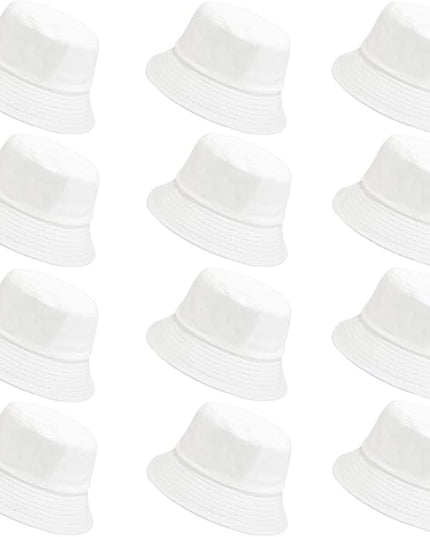 Wheebo 12 Pieces Bucket Hats for Women Summer Beach Fishmen Hat for Lady Adult Unisex Cotton Cap