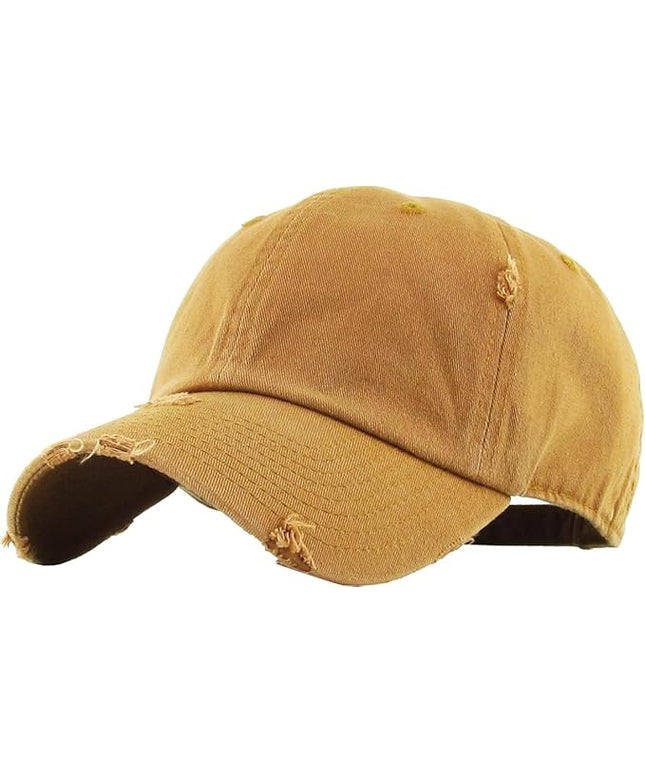 KBETHOS Vintage Washed Distressed Cotton Dad Hat Baseball Cap Adjustable Polo Trucker Unisex Style Headwear