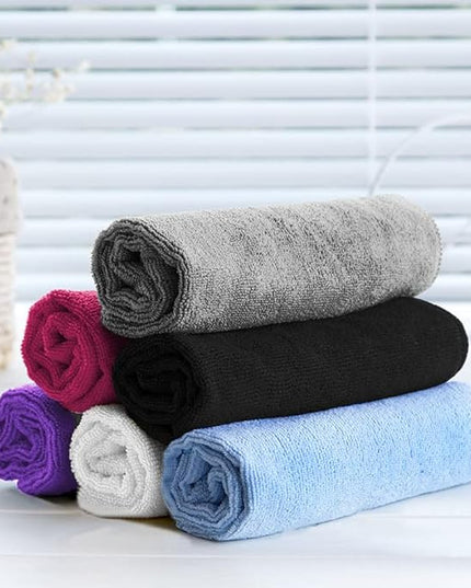Microfiber Cleaning Cloth-24Pcs (13x13 inch) Ultra Soft Highly Absorbent Rags for Housekeeping-Machine Wash (White)