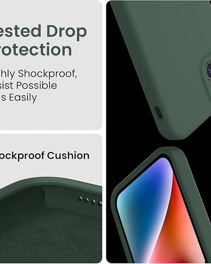 FireNova Designed for iPhone 13 Case, Silicone Upgraded [Camera Protection] Phone Case with [2 Screen Protectors], Soft Anti-Scratch Microfiber Lining Inside, 6.1 inch, Alpine Green