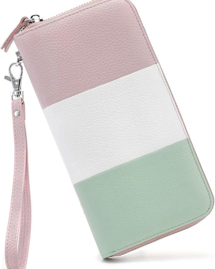 Moflycom Womens Wallet RFID Blocking Genuine Leather Multi Credit Card Large Capacity Zip Around Clutch Travel Purse Wristlet