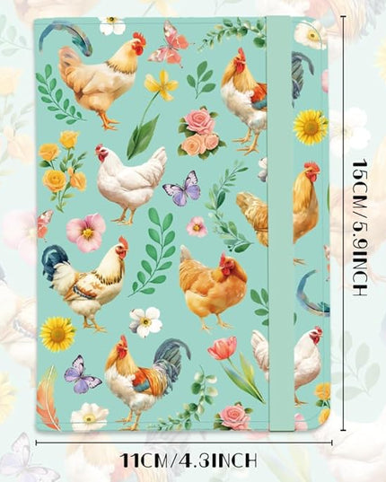 Hens Foliage Leather Passport Holder Cover Flower Leaves Travel Wallet Passport Case with Credit Card Slots for Women Men Travelling Essentials for Flying