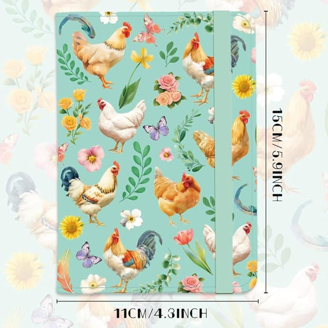 Hens Foliage Leather Passport Holder Cover Flower Leaves Travel Wallet Passport Case with Credit Card Slots for Women Men Travelling Essentials for Flying