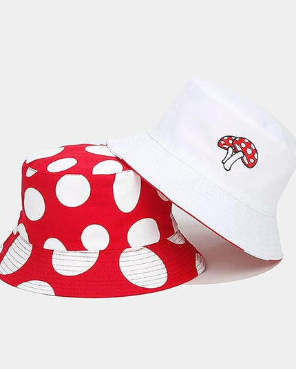 Mashiaoyi Unisex Print Double-Side-Wear Reversible Bucket Hat